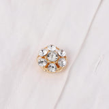 Maxbell 6 Pieces Cufflink Trendy Rhinestone Button Covers for Party Business Wedding Style A