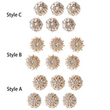Maxbell 6 Pieces Cufflink Trendy Rhinestone Button Covers for Party Business Wedding Style A