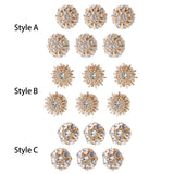 Maxbell 6 Pieces Cufflink Trendy Rhinestone Button Covers for Party Business Wedding Style A
