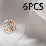 Maxbell 6 Pieces Cufflink Trendy Rhinestone Button Covers for Party Business Wedding Style A