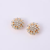 Maxbell 6 Pieces Cufflink Trendy Rhinestone Button Covers for Party Business Wedding Style A