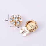 Maxbell 6 Pieces Cufflink Trendy Rhinestone Button Covers for Party Business Wedding Style A