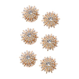 Maxbell 6 Pieces Cufflink Trendy Rhinestone Button Covers for Party Business Wedding Style B