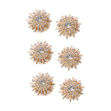Maxbell 6 Pieces Cufflink Trendy Rhinestone Button Covers for Party Business Wedding Style B