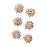 Maxbell 6 Pieces Cufflink Trendy Rhinestone Button Covers for Party Business Wedding Style B