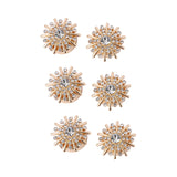 Maxbell 6 Pieces Cufflink Trendy Rhinestone Button Covers for Party Business Wedding Style B