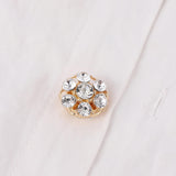 Maxbell 6 Pieces Cufflink Trendy Rhinestone Button Covers for Party Business Wedding Style B
