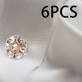 Maxbell 6 Pieces Cufflink Trendy Rhinestone Button Covers for Party Business Wedding Style C