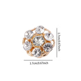 Maxbell 6 Pieces Cufflink Trendy Rhinestone Button Covers for Party Business Wedding Style C