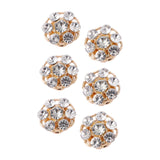 Maxbell 6 Pieces Cufflink Trendy Rhinestone Button Covers for Party Business Wedding Style C
