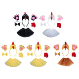 Maxbell Chicken Costume with Tie Tail Gloves Accessories for Holiday Halloween Girls Yellow