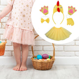 Maxbell Chicken Costume with Tie Tail Gloves Accessories for Holiday Halloween Girls Yellow