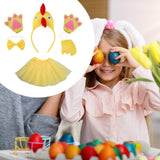 Maxbell Chicken Costume with Tie Tail Gloves Accessories for Holiday Halloween Girls Yellow