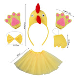 Maxbell Chicken Costume with Tie Tail Gloves Accessories for Holiday Halloween Girls Yellow