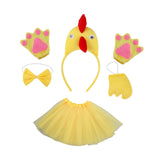 Maxbell Chicken Costume with Tie Tail Gloves Accessories for Holiday Halloween Girls Yellow