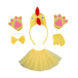 Maxbell Chicken Costume with Tie Tail Gloves Accessories for Holiday Halloween Girls Yellow