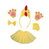 Maxbell Chicken Costume with Tie Tail Gloves Accessories for Holiday Halloween Girls Yellow