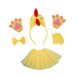Maxbell Chicken Costume with Tie Tail Gloves Accessories for Holiday Halloween Girls Yellow