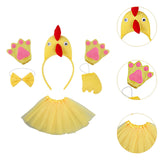 Maxbell Chicken Costume with Tie Tail Gloves Accessories for Holiday Halloween Girls Yellow