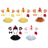 Maxbell Chicken Costume with Tie Tail Gloves Accessories for Holiday Halloween Girls Yellow