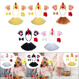 Maxbell Chicken Costume with Tie Tail Gloves Accessories for Holiday Halloween Girls Yellow