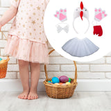 Maxbell Chicken Costume with Tie Tail Gloves Accessories for Holiday Halloween Girls White