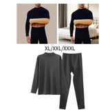 Maxbell Mens Thermal Underwear Top and Bottom Set Warm Fleece Lined for Cold Weather XL