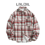 Maxbell Plaid Shirt Breathable Casual Coat Long Sleeve Shirt for Outdoor Winter Work L