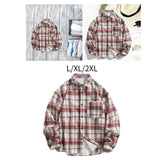 Maxbell Plaid Shirt Breathable Casual Coat Long Sleeve Shirt for Outdoor Winter Work L