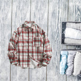 Maxbell Plaid Shirt Breathable Casual Coat Long Sleeve Shirt for Outdoor Winter Work L