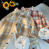 Maxbell Plaid Shirt Breathable Casual Coat Long Sleeve Shirt for Outdoor Winter Work XL