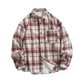 Maxbell Plaid Shirt Breathable Casual Coat Long Sleeve Shirt for Outdoor Winter Work 2XL