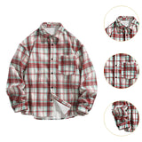 Maxbell Plaid Shirt Breathable Casual Coat Long Sleeve Shirt for Outdoor Winter Work 2XL