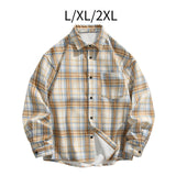 Maxbell Plaid Shirt Lapel Boyfriend Cotton Men's Shirt for Outdoor Activities Dating L