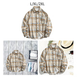 Maxbell Plaid Shirt Lapel Boyfriend Cotton Men's Shirt for Outdoor Activities Dating L