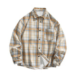 Maxbell Plaid Shirt Lapel Boyfriend Cotton Men's Shirt for Outdoor Activities Dating L