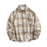 Maxbell Plaid Shirt Lapel Boyfriend Cotton Men's Shirt for Outdoor Activities Dating L