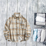 Maxbell Plaid Shirt Lapel Boyfriend Cotton Men's Shirt for Outdoor Activities Dating XL