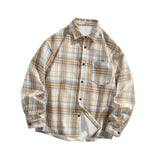 Maxbell Plaid Shirt Lapel Boyfriend Cotton Men's Shirt for Outdoor Activities Dating XL