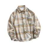 Maxbell Plaid Shirt Lapel Boyfriend Cotton Men's Shirt for Outdoor Activities Dating 2XL