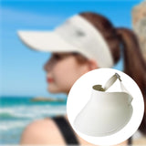 Maxbell Women Sun Hat Breathable Wide Brim Sun Visor Hat for Holiday Vacation Summer Beige
