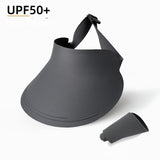 Maxbell Women Sun Hat Breathable Wide Brim Sun Visor Hat for Holiday Vacation Summer Dark Gray