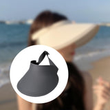 Maxbell Women Sun Hat Breathable Wide Brim Sun Visor Hat for Holiday Vacation Summer Dark Gray