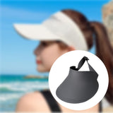 Maxbell Women Sun Hat Breathable Wide Brim Sun Visor Hat for Holiday Vacation Summer Dark Gray