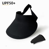 Maxbell Women Sun Hat Breathable Wide Brim Sun Visor Hat for Holiday Vacation Summer Black