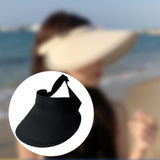 Maxbell Women Sun Hat Breathable Wide Brim Sun Visor Hat for Holiday Vacation Summer Black