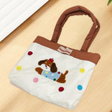 Maxbell Women Embroidered Tote Bag Unique Nylon Mother Gift for Work Travel Holidays White