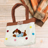 Maxbell Women Embroidered Tote Bag Unique Nylon Mother Gift for Work Travel Holidays White