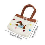 Maxbell Women Embroidered Tote Bag Unique Nylon Mother Gift for Work Travel Holidays White