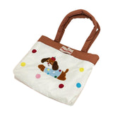 Maxbell Women Embroidered Tote Bag Unique Nylon Mother Gift for Work Travel Holidays White